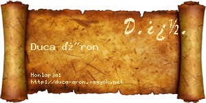 Duca Áron névjegykártya